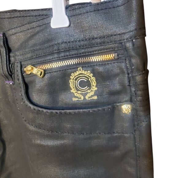 COOGI Mens Sz 40x35 Black Dark Wash Baggy Jeans Hip Hop Y2K Embroidered Pockets - Picture 2 of 14